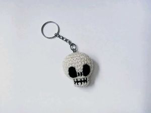 Crochet Skull Keychain