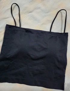 Basic Black Spaghetti Strap Crop Top