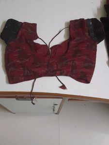 Polka Dots Saree.Party Wear.Stiched Blouse.Superb Maroon Colour.No Flaws