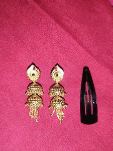 Earrings jhumkas and mattis
