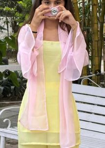 Elegant Yellow Kurta Set with Palazzo poo vibe