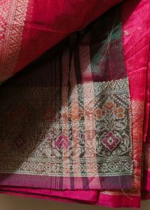 Elegant Pink Silk Saree