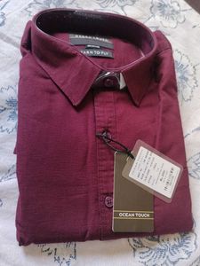M size Ocean Touch Men's Burgundy Shirt