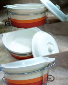 Ceramic Bowl With Lid And Stand