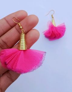 Pink Tassel Earrings