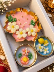 Decorative Floral Scented Candle Set
