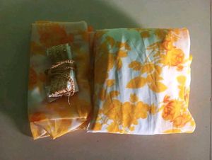 Vibrant Yellow Floral Ethnic Gown