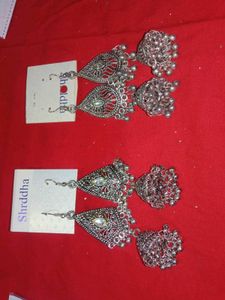 Silver Jhumka Earrings