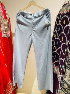 Elegant Grey Wide-Leg Trousers