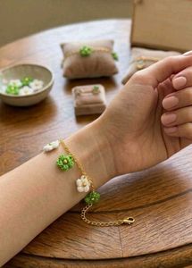 Crochet Flower Charm Bracelet