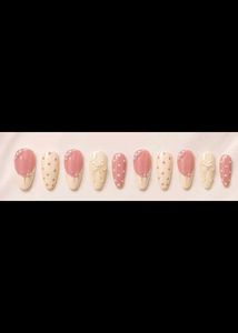Cute Handmade &amp; Polka Dot Press-On Nails💅🩷💛.