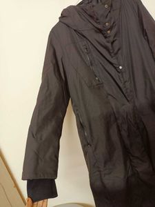 Long Black Hooded Winter Coat