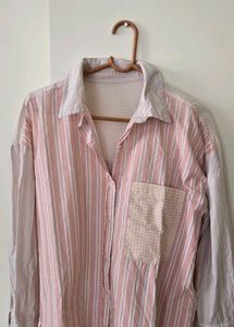 Chic Striped Oversized Button-Up Shirt