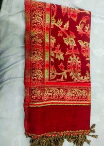 Beautiful Red & Gold Embellished Dupatta