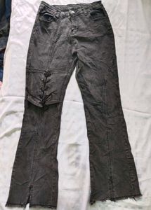 Denim Jeans with Pearl Embellishments