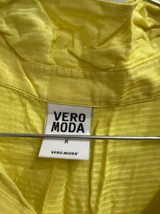 Vero Moda Yellow Sleeveless Collared Top