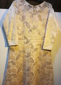 Elegant Gold Lace Gown