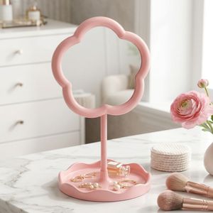 cute Pink cloud Shape Mirror with Tray