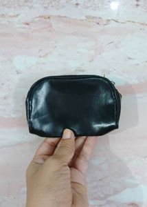 Black Faux Leather Pouch