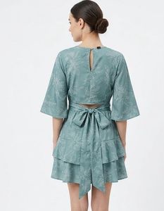 Philippines Elegant Teal Floral Mini Dress