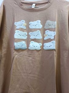 Cute Bear Print Casual T-shirt