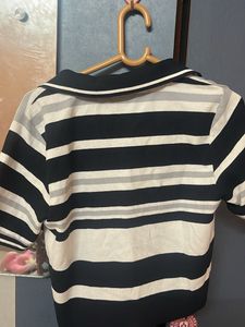 Striped polo T-shirt