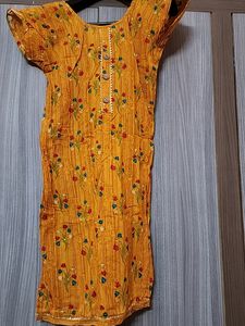 Stitched Mustard A line Kurta