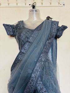 Grey Embroidered Lehenga Choli