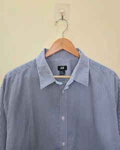 H&amp;M Striped Blue Shirt