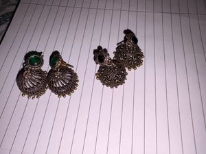 Oxidized Jhumka Earrings Set