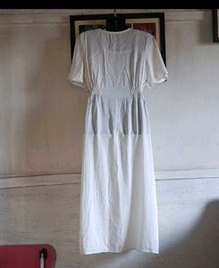 Elegant White Button-Down Midi Dress