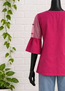 Cute Cat T-shirt with Mesh Sleeves
