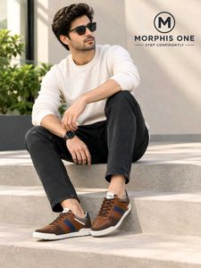MORPHIS ONE Men's Brown Leather Sneakers