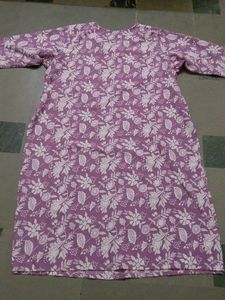 Purple Floral Print Kurta