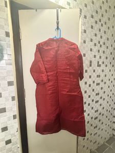 Maroon Embroidered Kurta with Palazzos