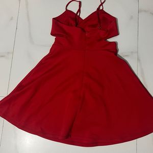 Red Party Dress with Cutout Detail