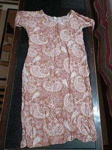Brown Paisley Print Kurta