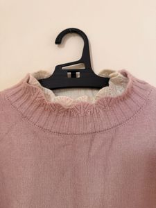 Charming Embroidered Mock Neck Sweater