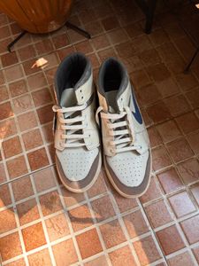Stylish Cream and Brown Sneakers