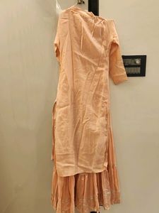 Peach Embroidered One Piece Kurti
