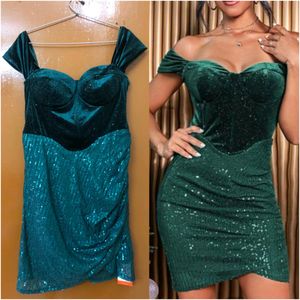 Urbanic Corset Off Shoulder Sequence Sexy Dress