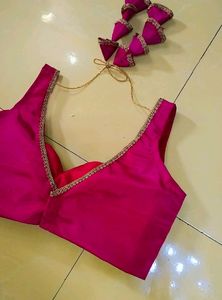 Silk Padded Back Hook Blouse
