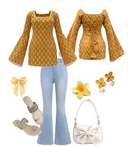 Pure cotton Yellow Printed Kurta with Lace Detail