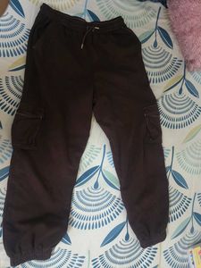 Brown Cargo Joggers Pants