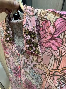 Floral pink top and palazzo Co-od Set
