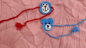 Cute Crochet Rakhi Set