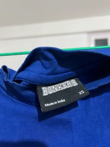 Royal Blue Cropped Long Sleeve Top