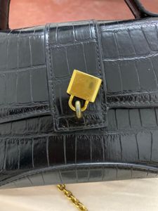 Mango Black Croc Textured Sling Bag