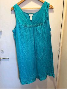 Silky Blue V-Neck Nightgown