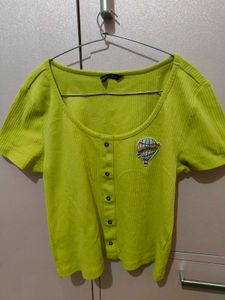 Cute Green Ribbbed Top